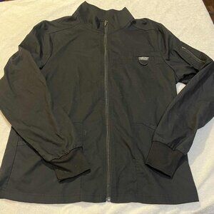 Cherokee Flex Scrub Jacket with Pockets Size Medium Black